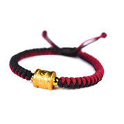 Buddha Stones 999 Sterling Silver Om Mani Padme Hum Protection Luck String Bracelet Bracelet BS 15