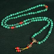 Buddha Stones Tibetan 108 Mala Malachite Beads Bracelet Necklace Bracelet BS 6