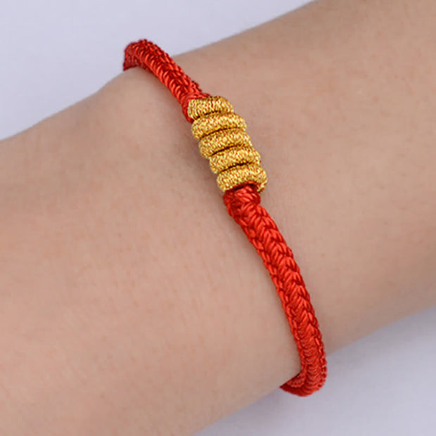 Buddha Stones Handmade Simple Design Chinese Knotting Luck Strength Braid String Bracelet Bracelet BS 7