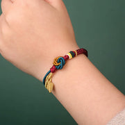 Buddha Stones Tibetan Handmade Mandala Knot Leaf Luck Rope Bracelet Bracelet BS 8