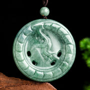 Buddha Stones Round Dragon Natural Jade Success Amulet Necklace Pendant Necklaces & Pendants BS 3