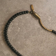 Buddha Stones Retro Coconut Shell Copper Happiness Triple Wrap Bracelet