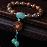 Buddha Stones Abelia Biflora Wood Happiness Protection Bracelet