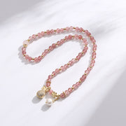 Buddha Stones Strawberry Quartz Money Bag Positive Charm Double Wrap Bracelet Bracelet BS 3