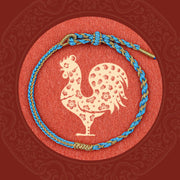Buddha Stones Handmade Chinese Zodiac Rabbit Rooster Rat Horse Dragon Protection Braid String Bracelet Bracelet BS Blue(Wrist Circumference 14-19cm)