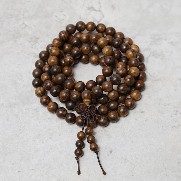 Buddha Stones 108 Mala Beads Bracelet Prayer Meditation Sandalwood Elastic Bracelet BS 2