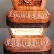 Buddha Stones Guru Rinpoche Buddha Padmasambhavan Serenity Wood Engraved Statue Figurine Decoration Decorations BS 4
