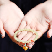Natural Hetian Jade Pumpkin Amber Red Agate Crystal Prosperity Bracelet Bracelet BS 7