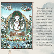 Buddha Stones Tibetan Silk Embroidery White Tara Thangka Tapestry Wall Hanging Wall Art Meditation for Home Decor Decorations BS 11
