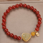 Buddha Stones Laughing Buddha Red Agate Jade Confidence Bracelet Bracelet BS 6