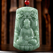 Buddha Stones Tathagata Buddha Dragon Jade Amulet Serenity String Necklace Necklaces & Pendants BS 9