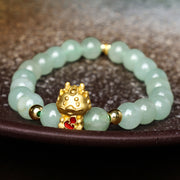 Buddha Stones Year Of The Dragon Natural Green Aventurine Lucky Gourd Bracelet Bracelet BS 1