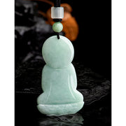 Buddha Stones Amitabha Buddha Jade Amulet Compassion String Necklace Necklaces & Pendants BS 14