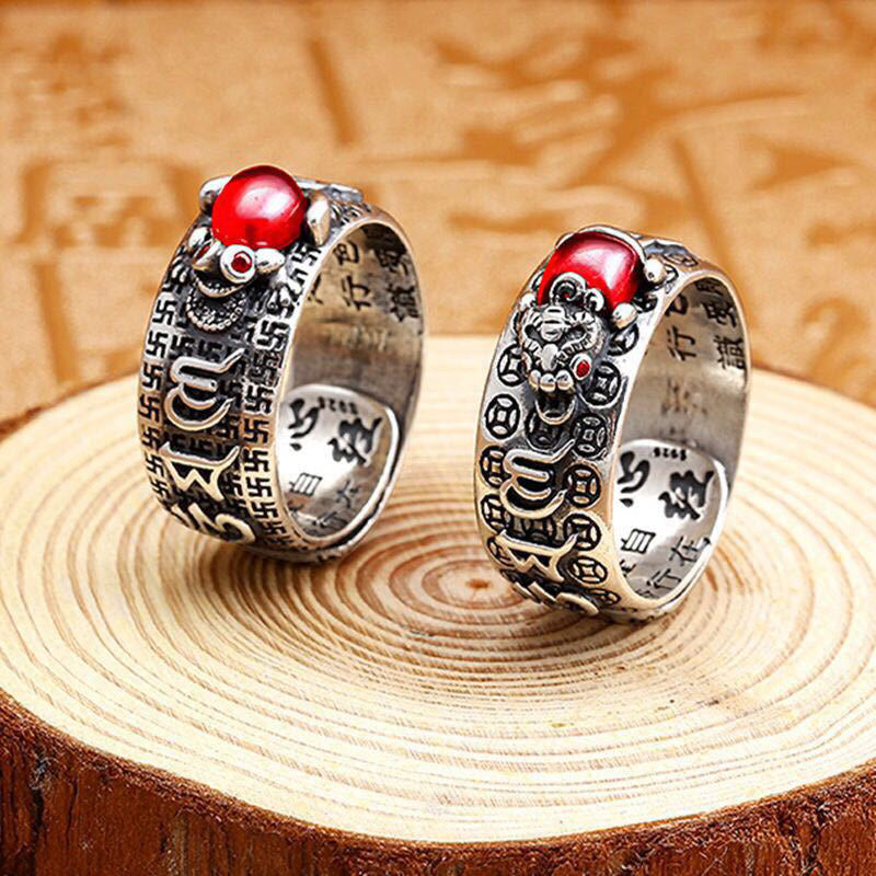 Feng Shui Pixiu Ring Set - Wealth & Protection Good Luck Mantra Rings - View #13