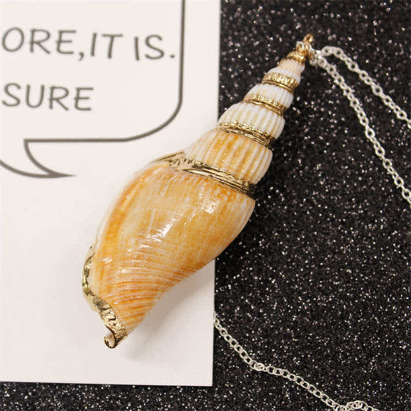 Sea Shell Lucky Buddha Stones Natural Shankha Conch Shell Seashell Lucky Necklace Pend ...
