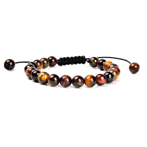 Buddha Stones Natural Healing Power Gemstone Crystal Beads Unisex Adjustable Macrame Bracelet Bracelet BS Multi-Color Tiger Eye