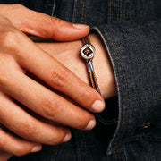 Buddha Stones  925 Sterling Silver Handmade Button Protection Weave String Bracelet Bracelet BS 8