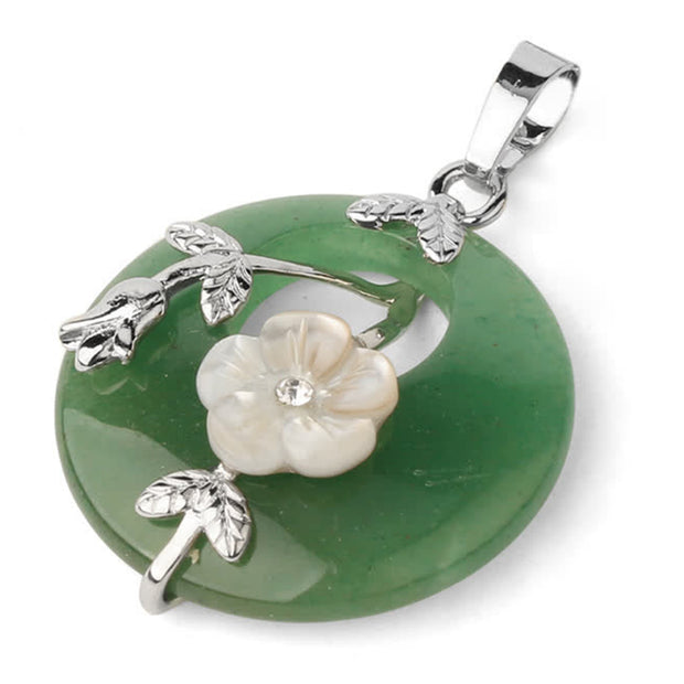 Buddha Stones Various Crystal Amethyst Green Aventurine Flower Healing Necklace Pendant Necklaces & Pendants BS Green Aventurine