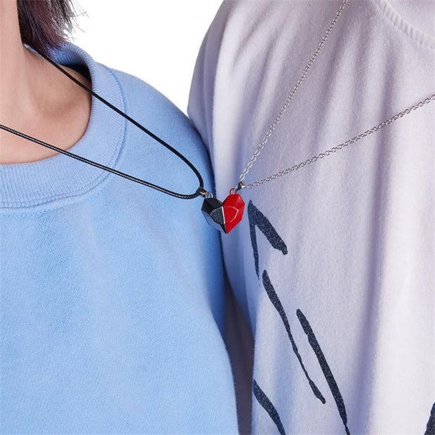 Buddha Stones Yin Yang Attracting Love Heart Couple Necklace Necklaces & Pendants BS 7