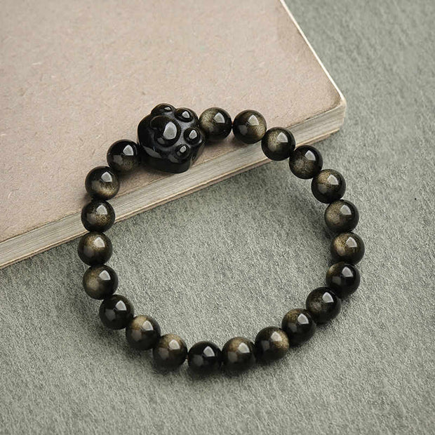 FREE Today: Absorbing Negative Energy Obsidian Cute Cat  Protection Bracelet FREE FREE Gold Sheen Obsidian Cat Claw 8mm