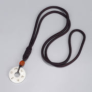 Buddha Stones Ivory Fruit Om Mani Padme Hum Engraved Protection Necklace Pendant Necklaces & Pendants BS 4