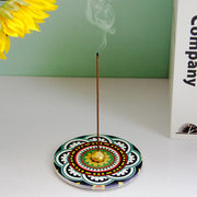 Buddha Stones Colorful Pattern Ceramic Blessing Stick Incense Burner Incense Burner BS Green Black Red