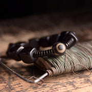 Buddha Stones Tibetan Ebony Wood Dzi Bead Strength Bracelet Bracelet BS 5