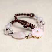 Buddha Stones The Flower of Love Pink Crystal Soothing Anklet Anklet BS 5