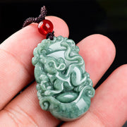 Buddha Stones Natural Jade 12 Chinese Zodiac Prosperity Necklace Pendant Necklaces & Pendants BS 4