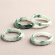 Buddha Stones Natural Green Jade Luck Abundance Ring Ring BS 4