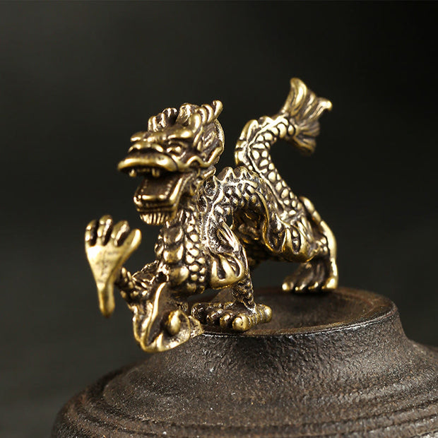 Buddha Stones Year Of The Dragon Mini Brass Dragon Luck Protection Home Decoration Decorations BS 4