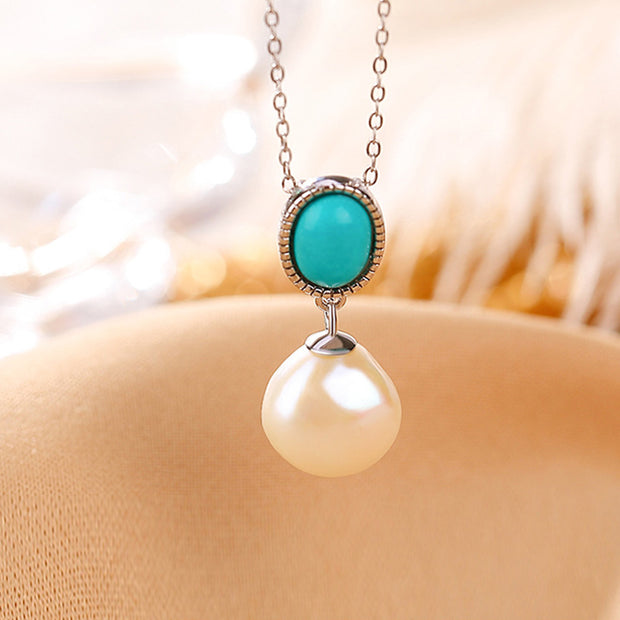 Buddha Stones 925 Sterling Silver Pearl Turquoise Healing Wisdom Necklace Pendant Ring Earrings Necklaces & Pendants BS 2