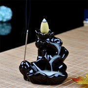 Handcrafted Waterfall Incense Holder Backflow Cone Ceramic Burner with 20 Free Cones Incense Burner BS 4