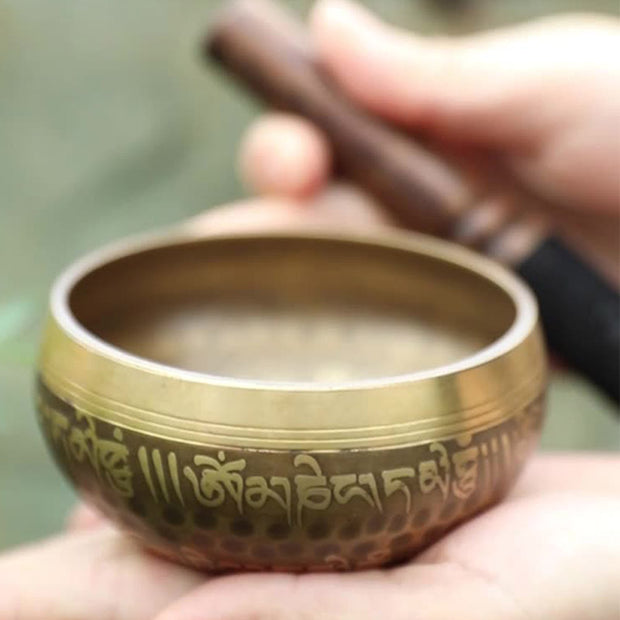 Buddha Stones Tibetan Sound Bowl Handcrafted for Yoga and Meditation Singing Bowl Set Singing Bowl buddhastoneshop 2