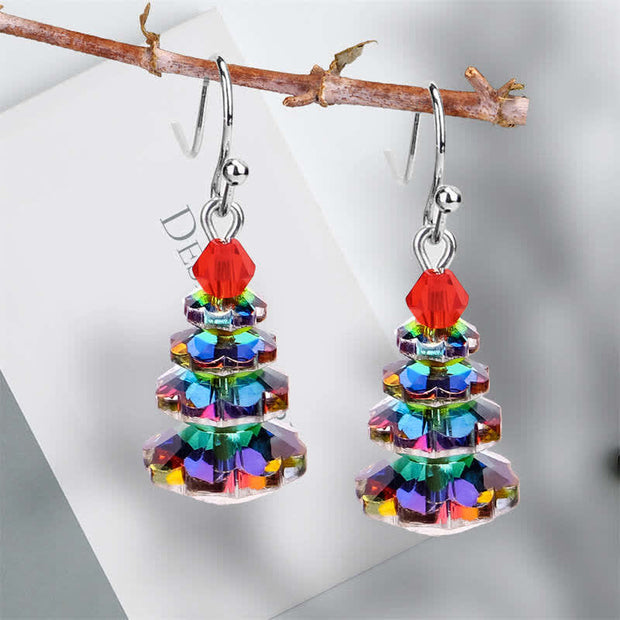 Buddha Stones Various Crystals Christmas Tree Amethyst Peace Healing Drop Earrings Earrings BS 8