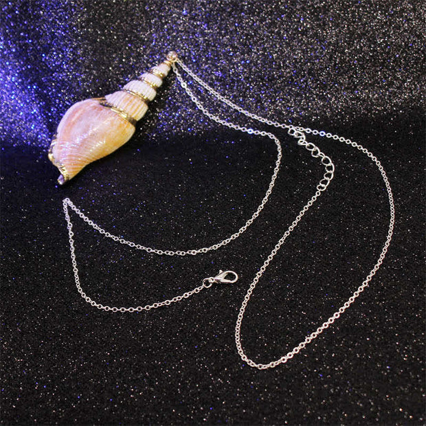 Sea Shell Lucky Buddha Stones Natural Shankha Conch Shell Seashell Lucky Necklace Pend ...
