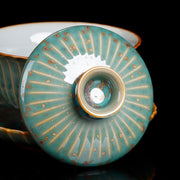 Buddha Stones Retro Glaze Kiln Change Ceramic Gaiwan Sancai Teacup Kung Fu Tea Cup And Saucer With Lid