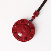 Buddha Stones Cinnabar Yin Yang Bagua Blessing Necklace Pendant Necklaces & Pendants BS 5
