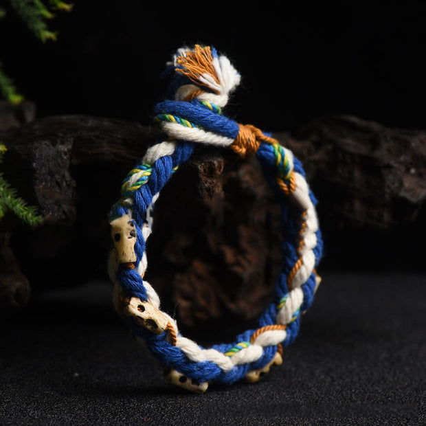 Buddha Stones Tibetan Zakiram Goddess of Wealth Bead Engraved Handmade Luck Bracelet (Extra 35% Off | USE CODE: FS35)
