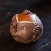 Buddha Stones Cute Elephant Auspicious Clouds Purple Clay Ceramic Teapot