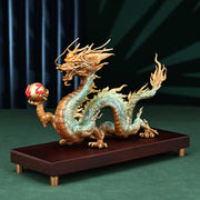 Buddha Stones Year Of The Dragon Auspicious Dragon Brass Copper Luck Success Office Decoration Decorations BS 3