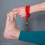 Buddha Stones Tibetan Mala Red Turquoise Lucky Necklace Bracelet Mala Bracelet BS 5
