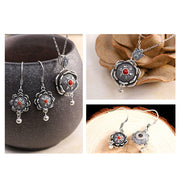 Buddha Stones 925 Sterling Silver Om Mani Padme Hum Lotus Peace Necklace Pendant Earrings Necklaces & Pendants BS 6
