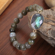 Buddha Stones Natural Labradorite Moonstone Support Healing Beaded Bracelet Bracelet BS 1