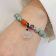 Buddha Stones Cyan Jade Lotus Pumpkin Wish Peace Buckle Amethyst Crystal Healing Bracelet Bracelet BS 6