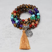 Buddha Stones Healing Crystal Mala Prayer Beads 108 Meditation Healing Multilayer Bracelet Necklace Bracelet BS 10