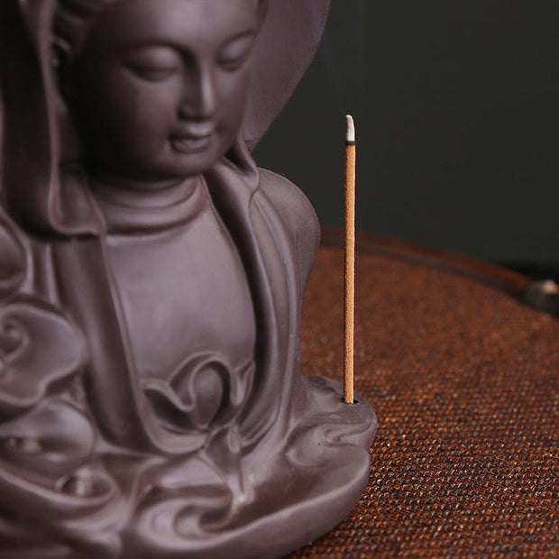 Buddha Stones Tibetan Avalokitesvara Buddha Lotus Healing Backflow Smoke Fountain Incense Burner Incense Burner BS 2
