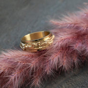 Buddha Stones Dragon Titanium Steel Stimulation Rotatable Ring