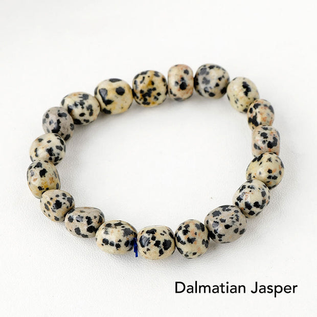 Natural Irregular Shape Crystal Stone Spiritual Awareness Bracelet Bracelet BS Dalmatian Jasper