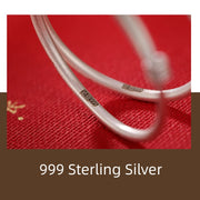 Buddha Stones 999 Sterling Silver Peace And Joy Protection Kids Child Bracelet Bangle